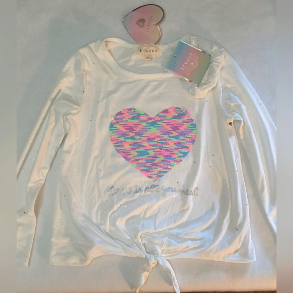 Girl's NWT long sleeve sparkle shirt size 7